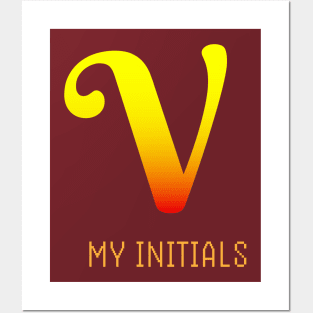 Letter V Initials Unique Name T-Shirt Posters and Art